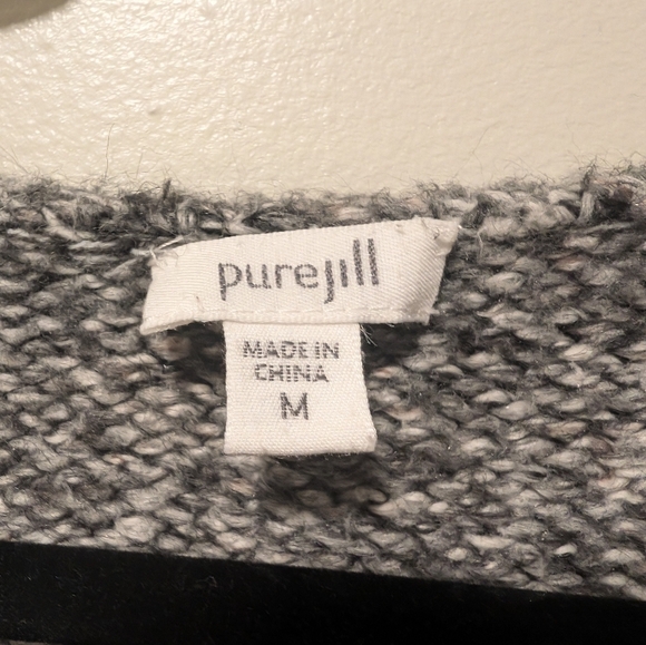 Pure Jill Grey Knit Sweater Size M - Picture 3 of 5